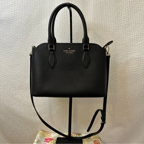 Kate Spade Darcy Small Black Leather Satchel Bag - Picture 2 of 15